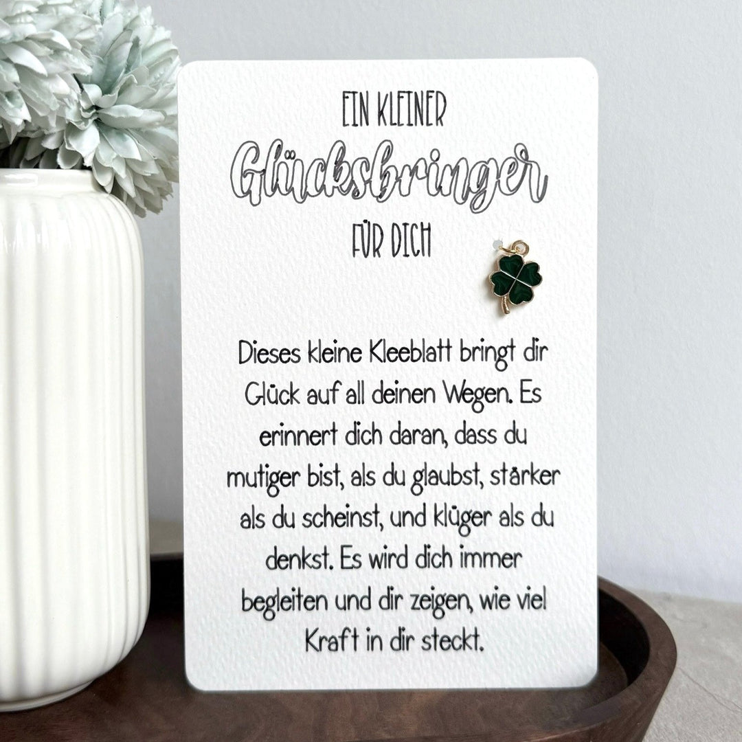 Glücksbringer Karte - Kleeblatt